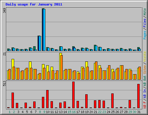 Daily usage for January 2011