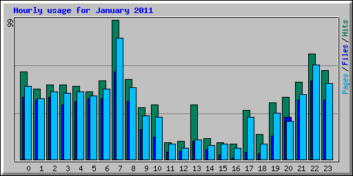 Hourly usage for January 2011
