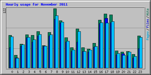 Hourly usage for November 2011