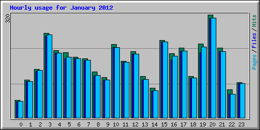 Hourly usage for January 2012